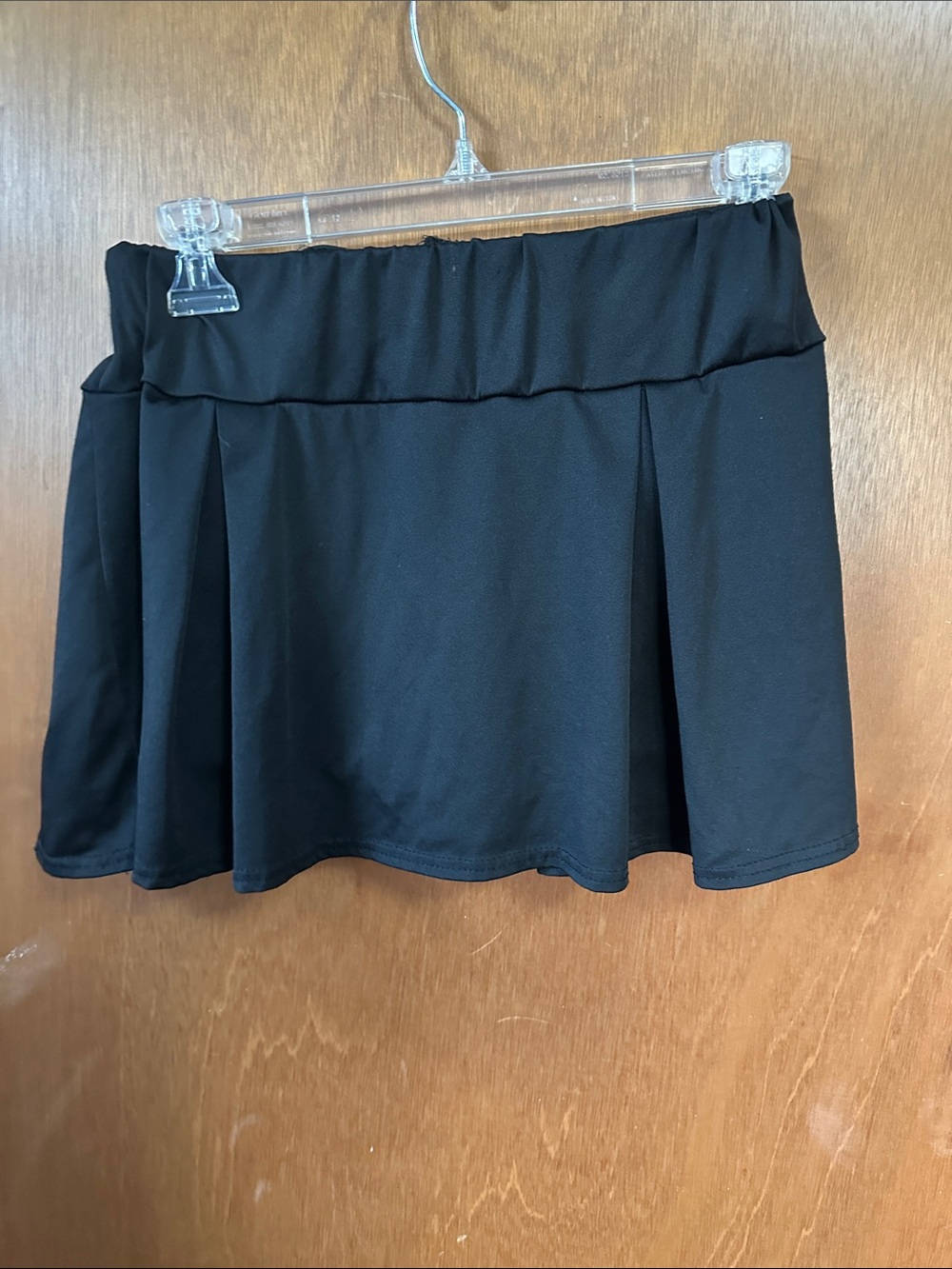 Black Skater Mini Skirt with Elastic Waistband